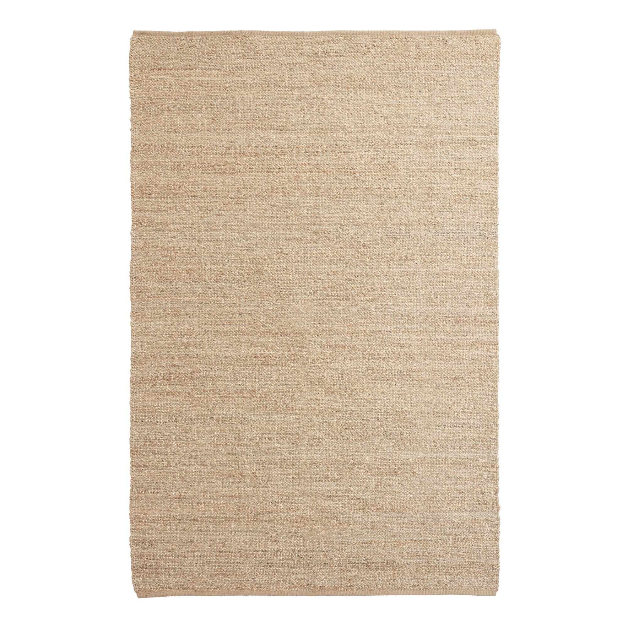 Natural Woven Jute and Cotton Reversible Area Rug - 5' x 8' by World Market