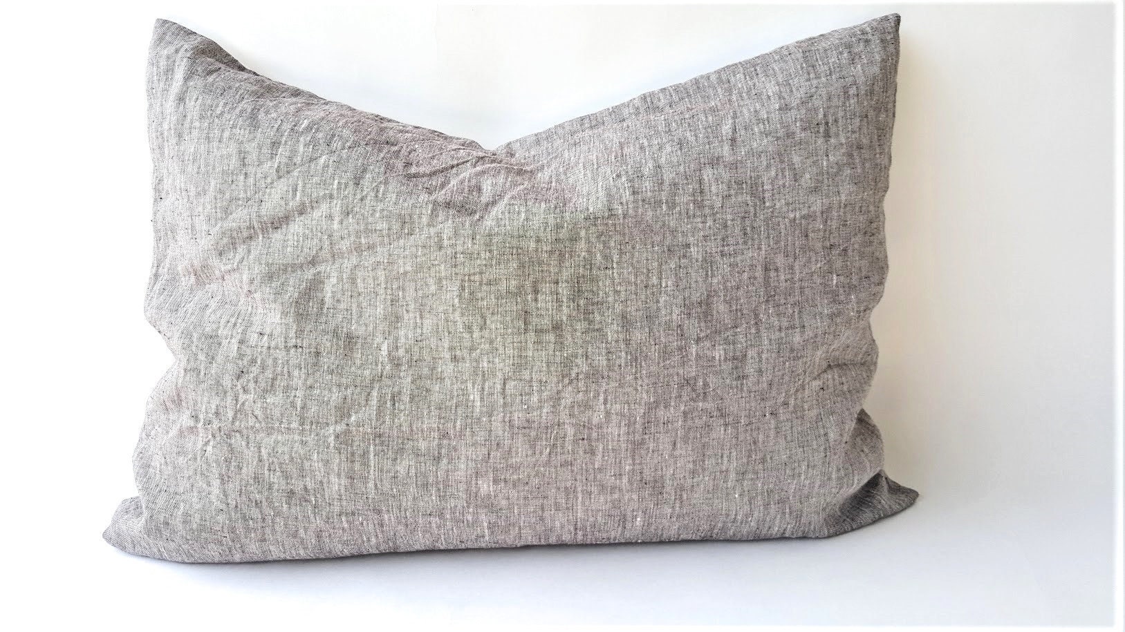 Minimalist Linen Pillowcase, Custom Size European Linen Body Pillow Cover, Washed Pure Euro Sham, Natural Lumbar