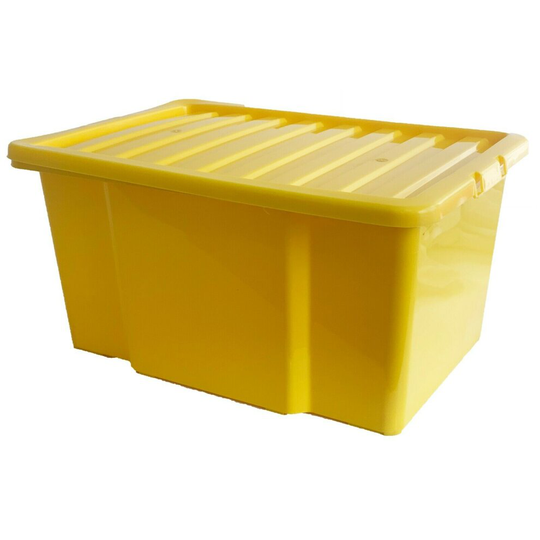 Buy (Set of 3, Yellow) 50LITRE PLASTIC STORAGE BOXES QUALITY BOX WITH