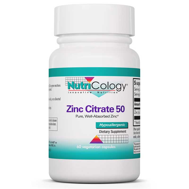Nutricology Zinc Citrate 50 60 Veg Capsules