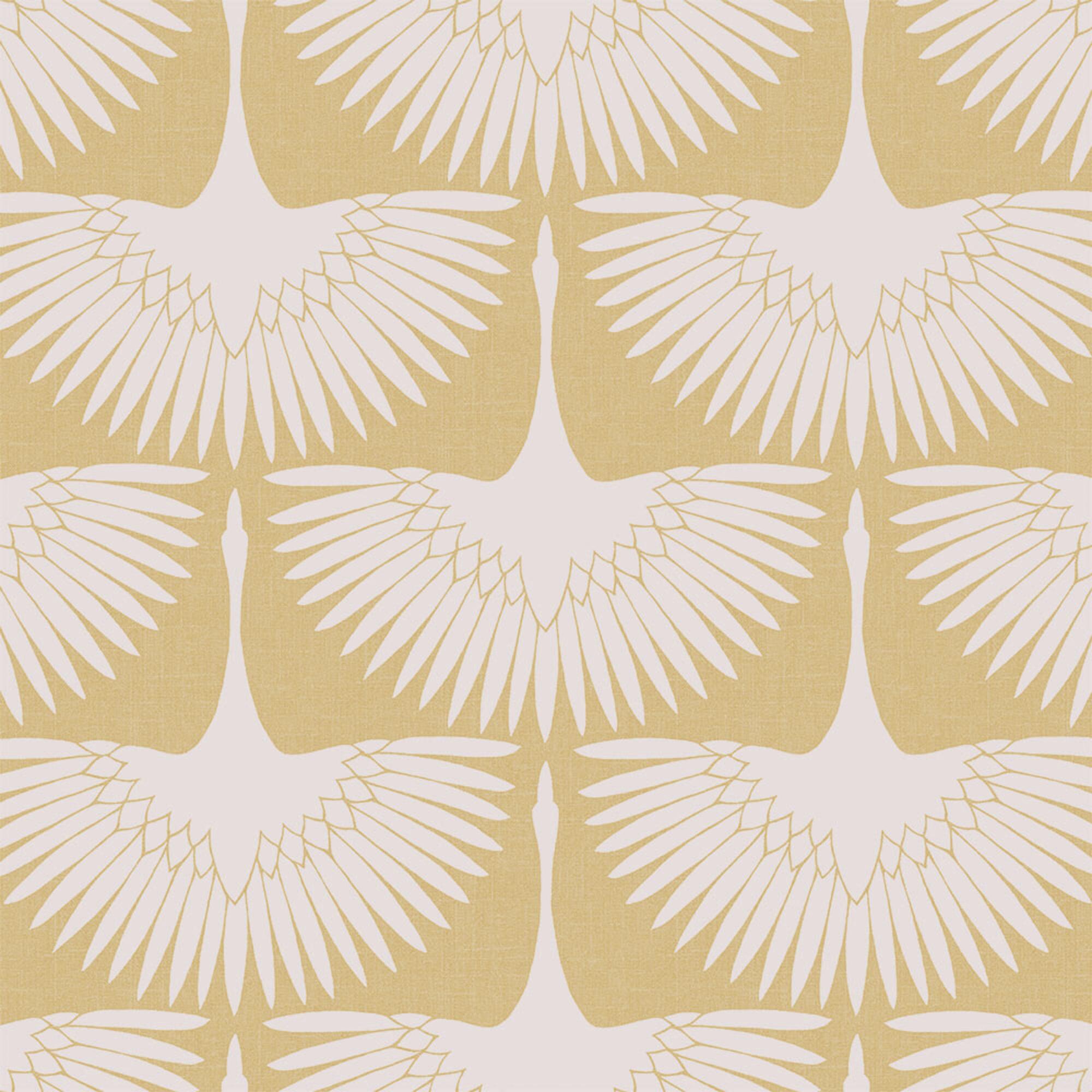 Golden Genevieve Gorder Cranes Peel And Stick Wallpaper by World Market