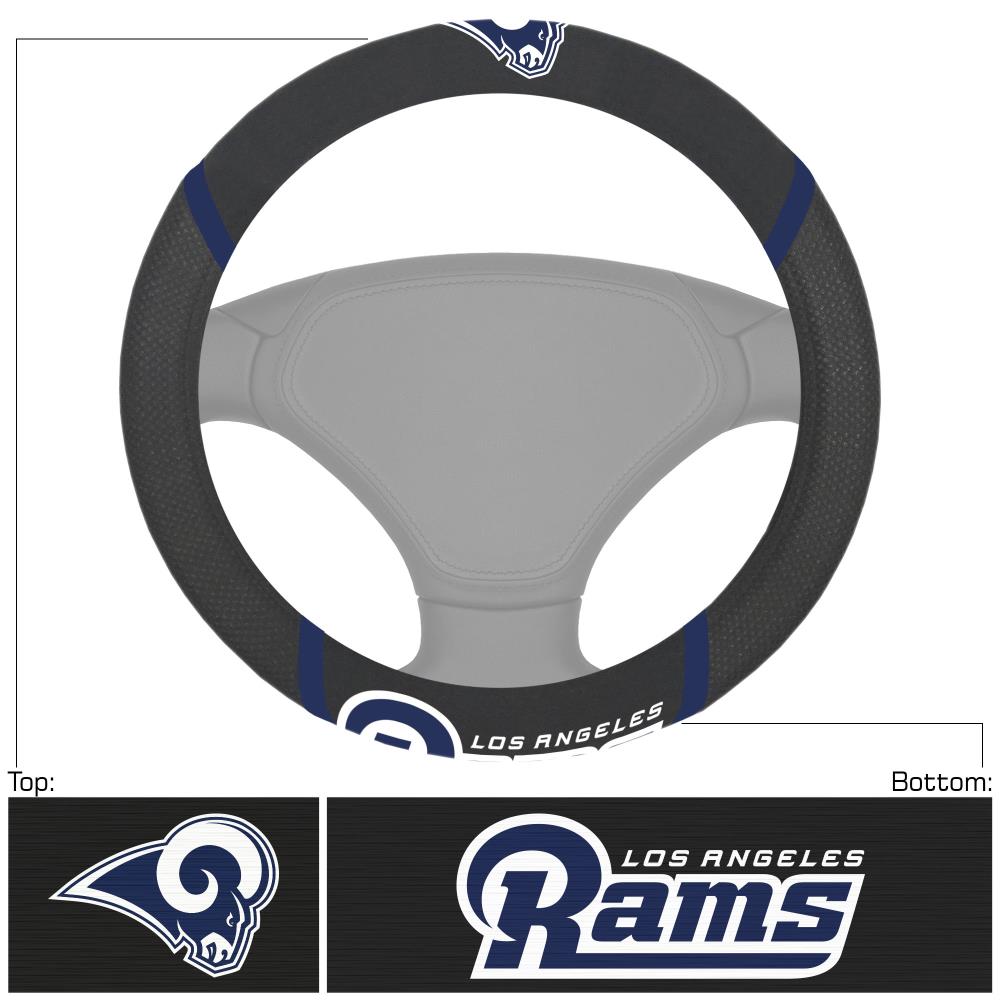 FANMATS Los Angeles Rams Universal Steering Wheel Cover in Black | 21379