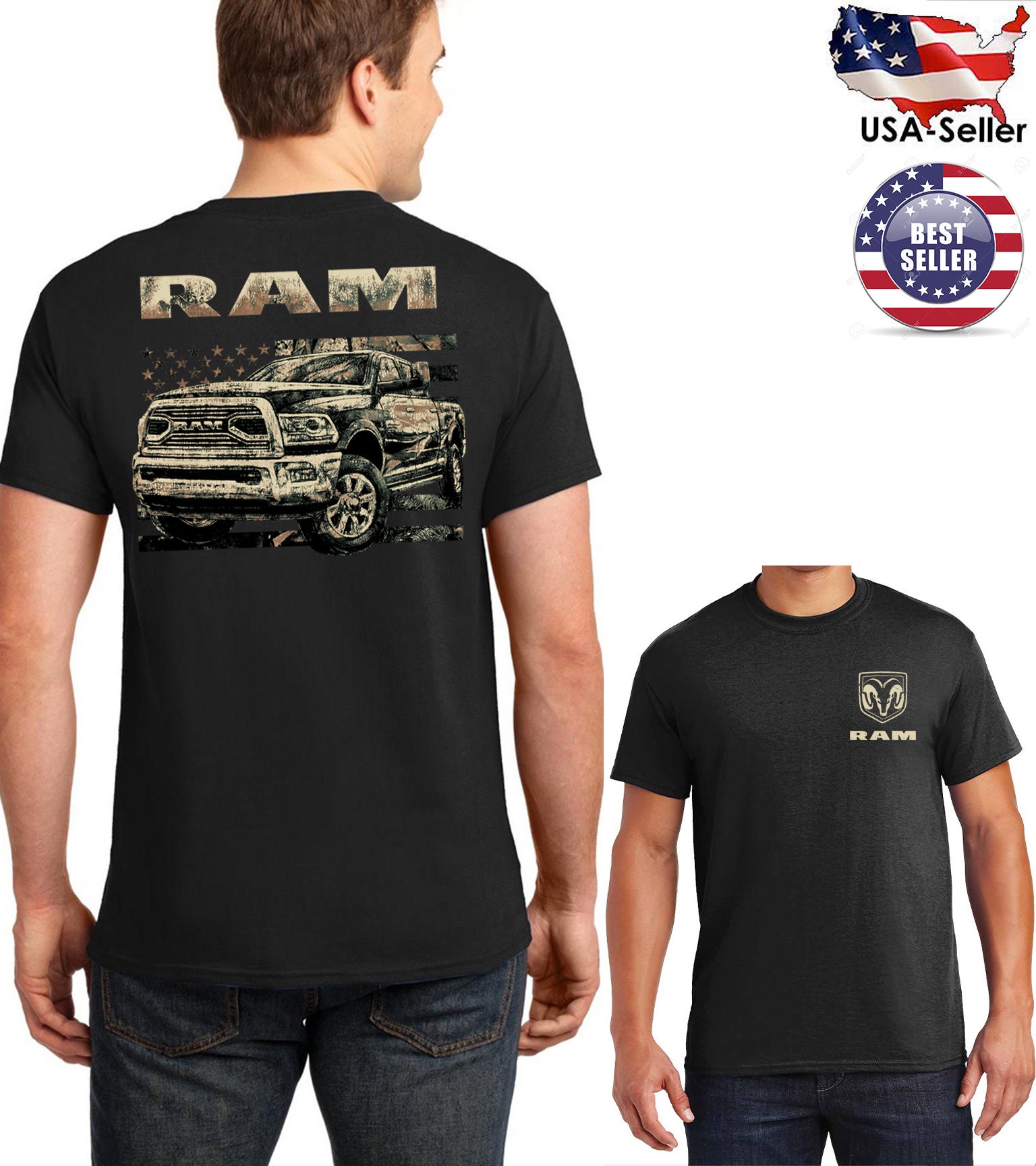 Ram County Dodge Adult's T-Shirt Printed Tee For Men Life T Sweatshirt 2 Side