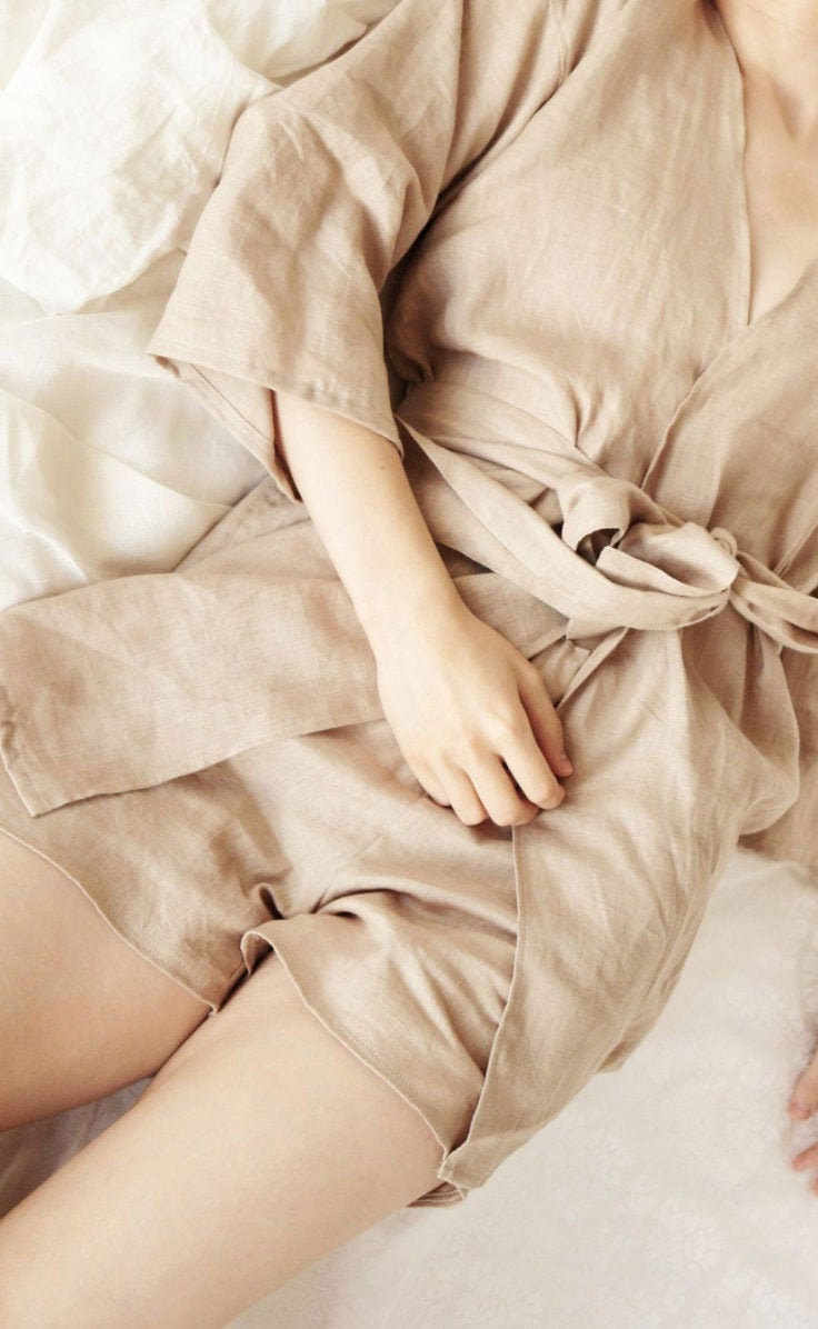 Linen Pajama Shorts Womens Linen Sleepwear Clothing Plus Size