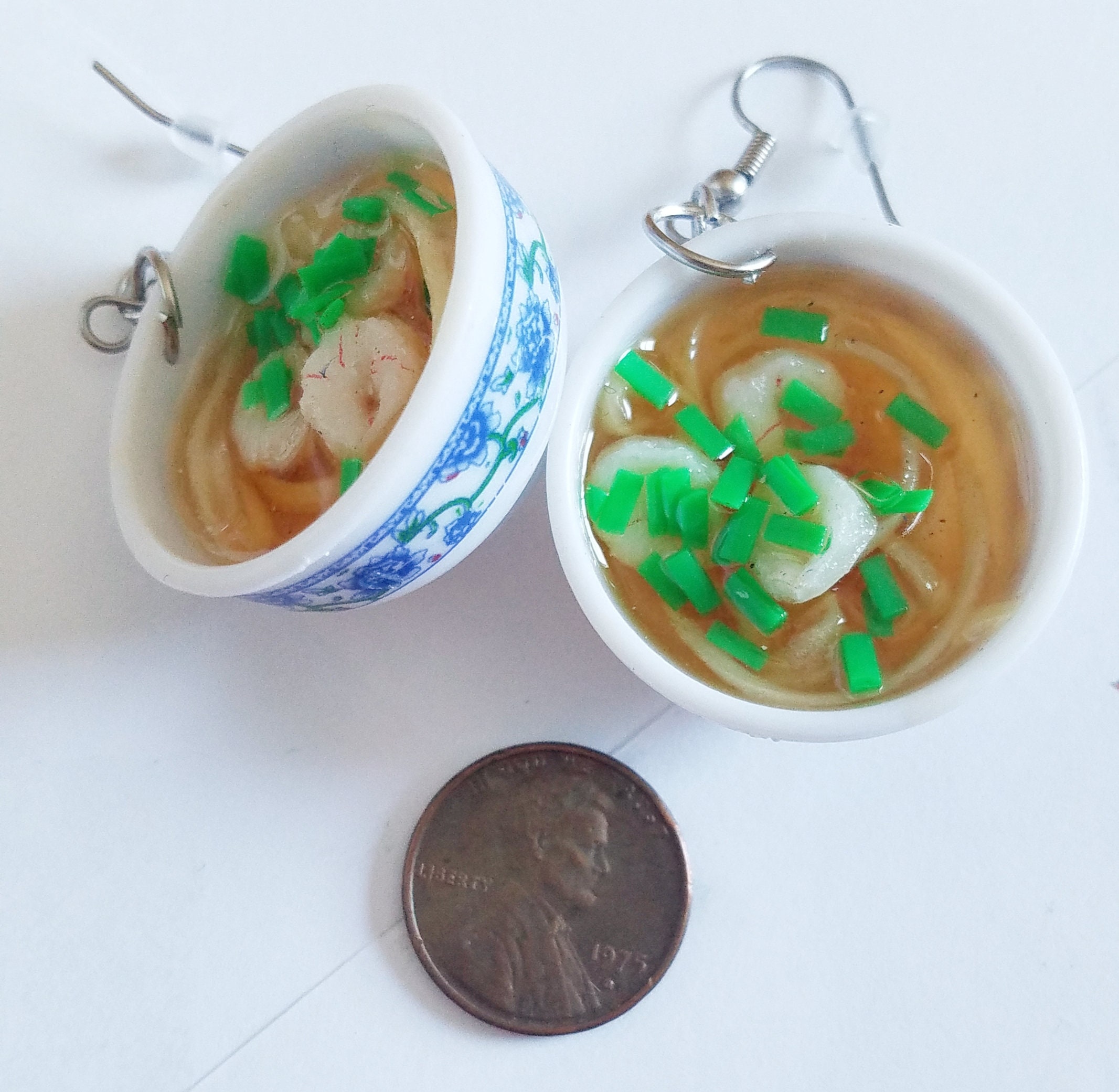 Shrimp Ramen Pho Noodle Bowl Earrings Hypoallergenic Gift For Foodies, Restaurant
