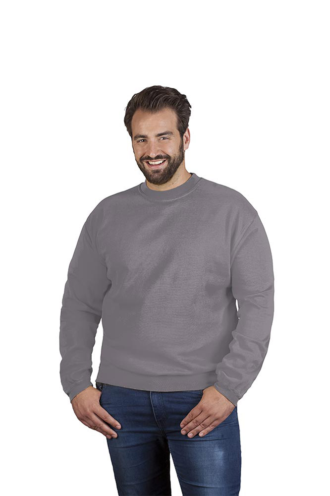 Premium Sweatshirt Plus Size Herren Sale, Hellgrau, 4XL