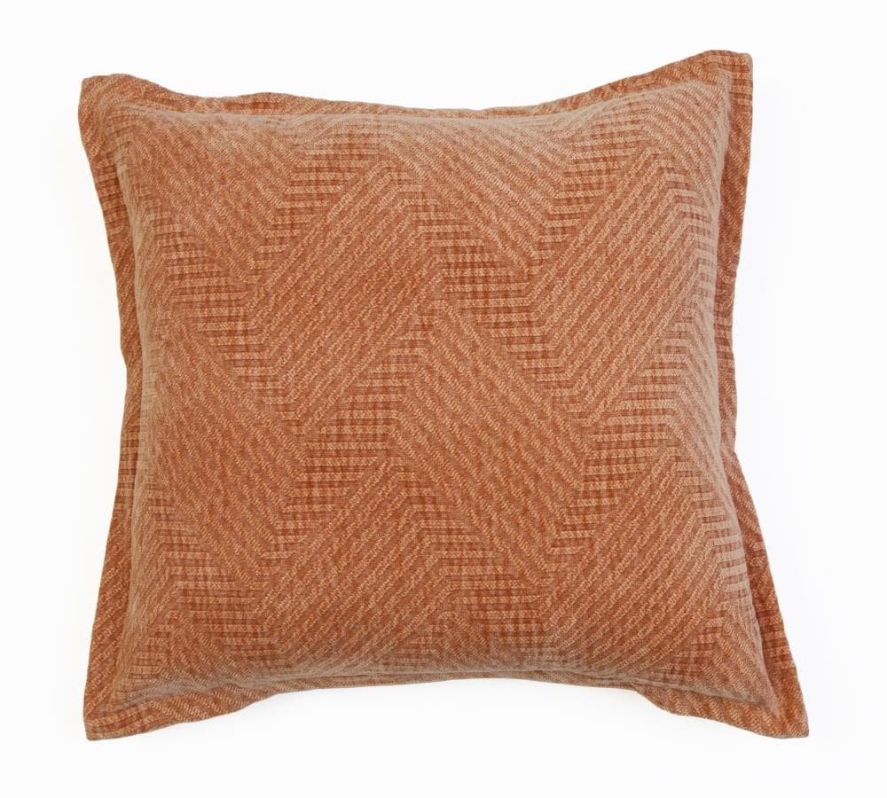 Decor Therapy Thro by Marlo Lorenz 18-in x 18-in Leather Brown Woven Cotton Blend Indoor Decorative Pillow | TH022838003E