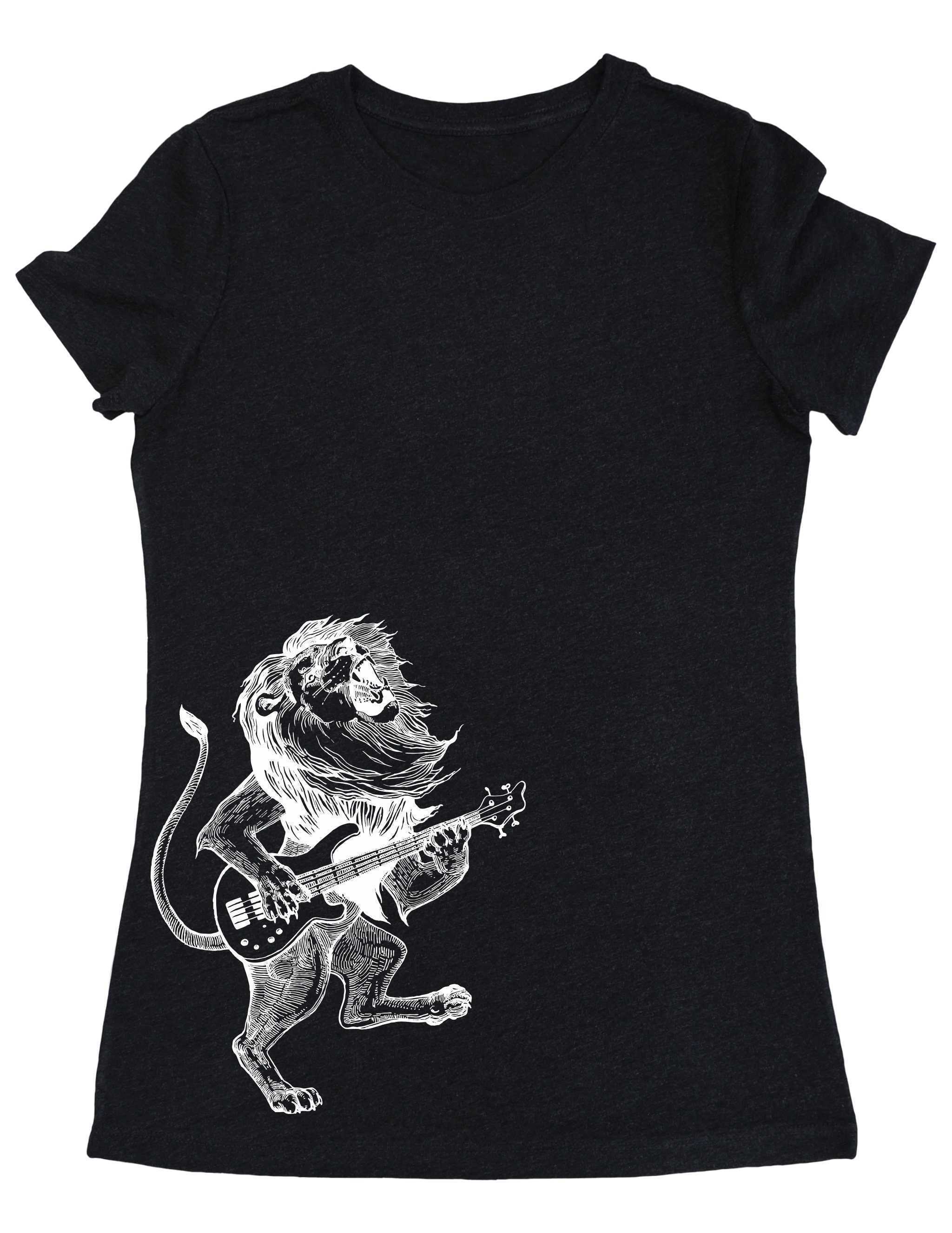 Lion Playing Guitar Women's Tri-Blend T-Shirt Gift For Her, Musician Mom Gift, Girlfriend Birthday, Shirt Wife Gifts Seembo
