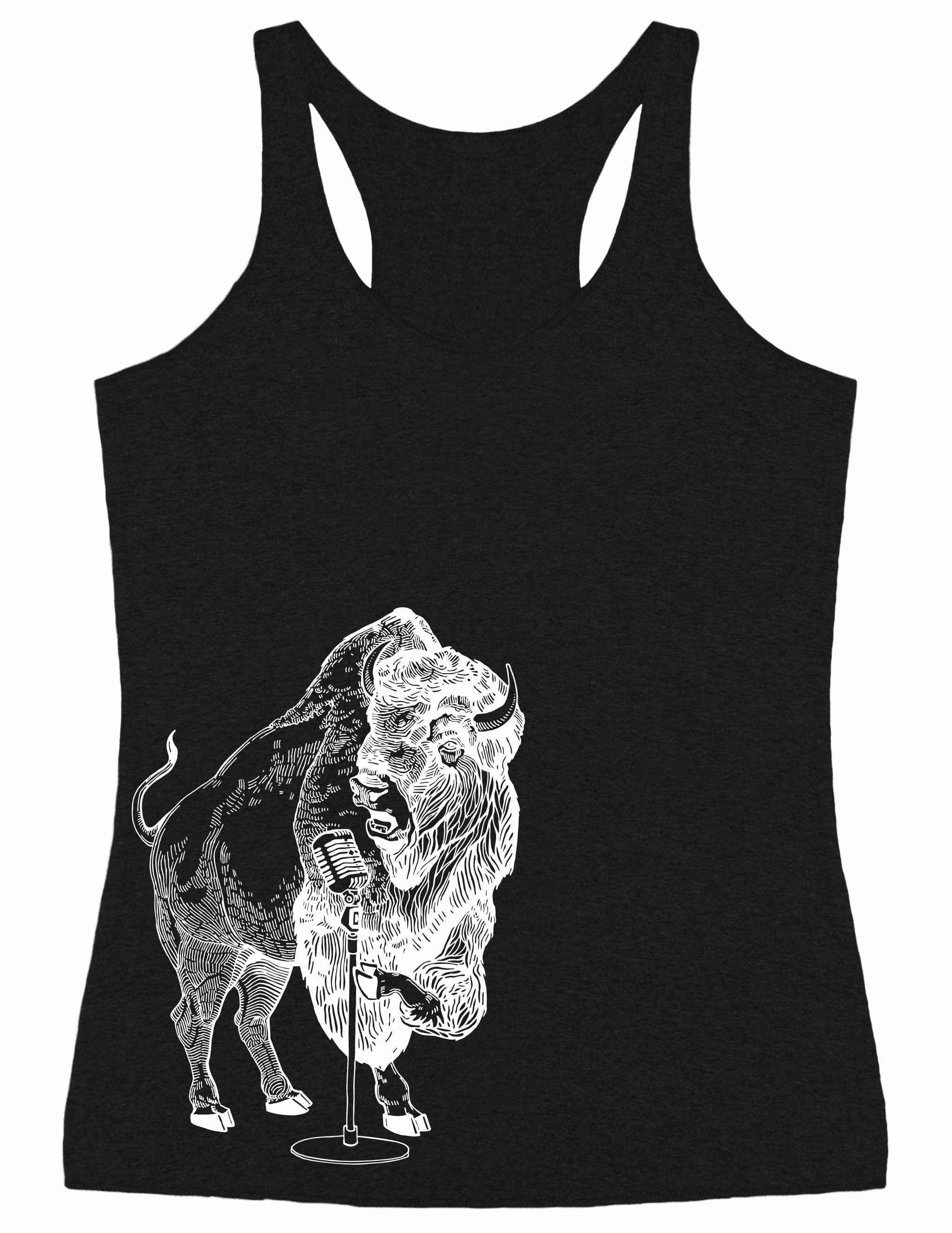 Bison Trying To Sing Women's Tri-Blend Tank Top Gift For Mom, Girlfriend Birthday, Musician Wife Her, Music Gifts S Seembo