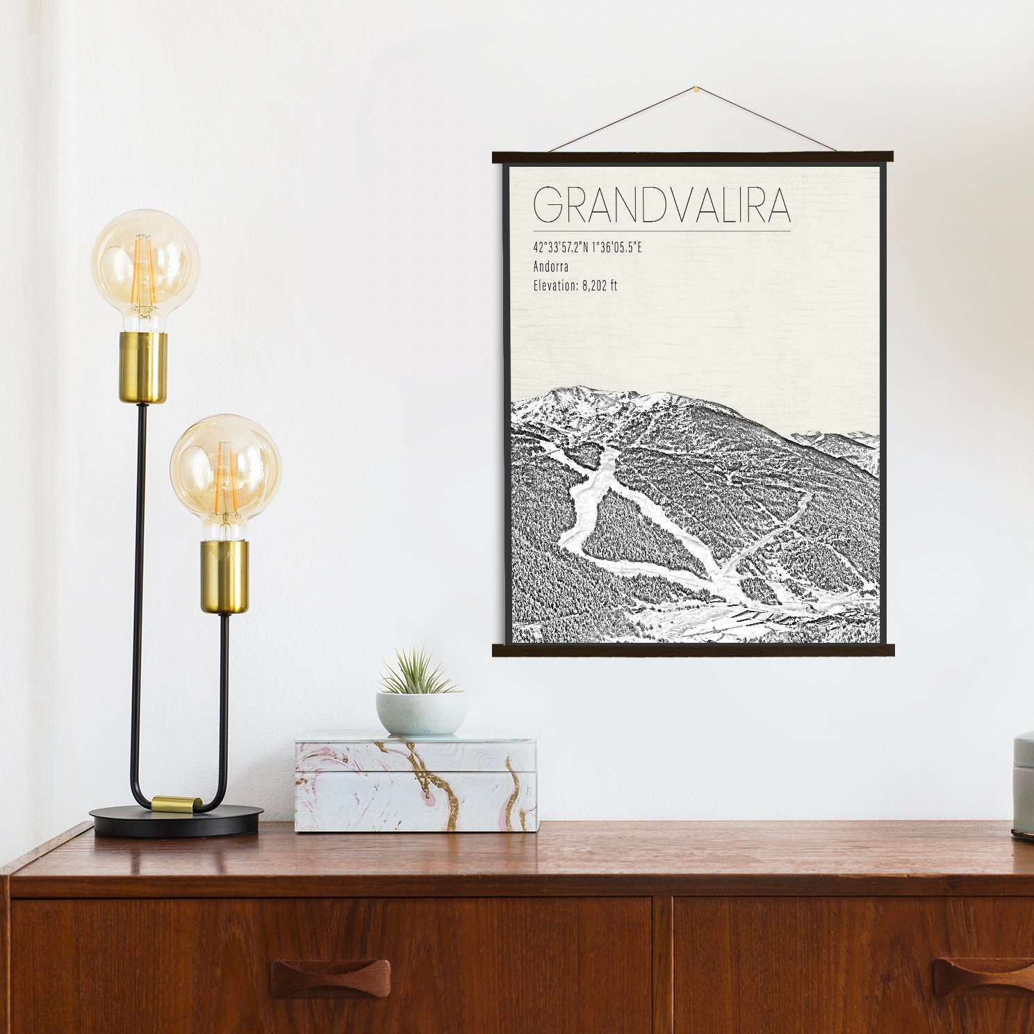Grandvalira Andorra Ski Resort Print | Hanging Canvas Of Printed Marketplace