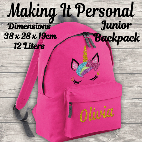 Buy Personalised Unicorn Backpack Full Size 18 Litres Add Your Name Back To School Kids online