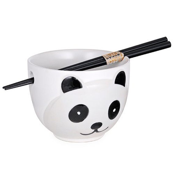Panda Chopstick Bowl With Chopsticks