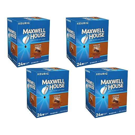 Maxwell House Blend Coffee Keurig K-Cup Pods, Medium Roast, 24/Box, 4 Boxes/Carton (353032)