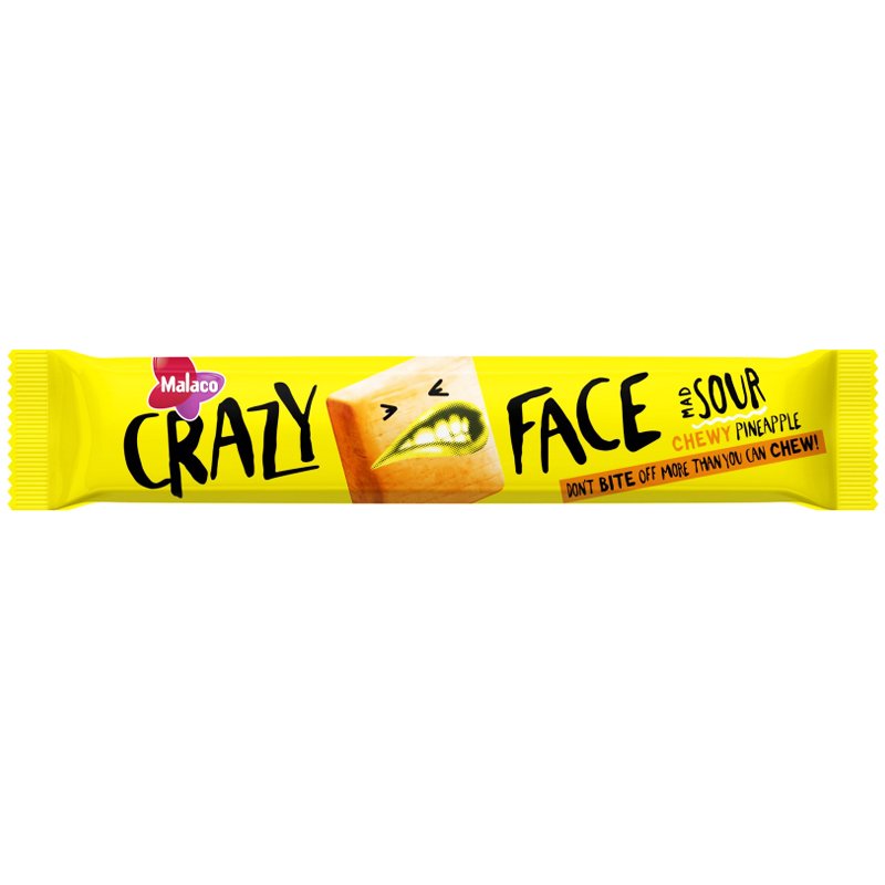 Godis Crazy Face "Chewy Pineapple" 34g - 33% rabatt