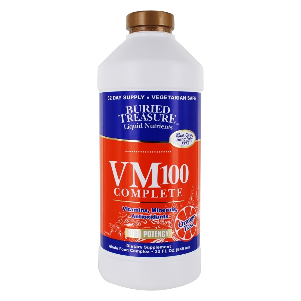 Buried Treasure Products - VM100 Daily Liquid Multi Vitamins and Minerals Orange Zest - 32 fl. oz.