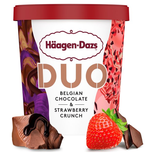 Haagen Dazs Duo Belgian Chocolate & Strawberry Ice Cream