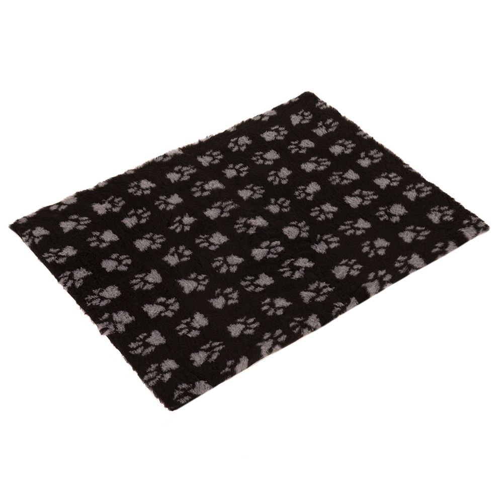 Vetbed® Isobed SL Paw Pet Blanket - Black / Grey - 75 x 50 cm (L x W)