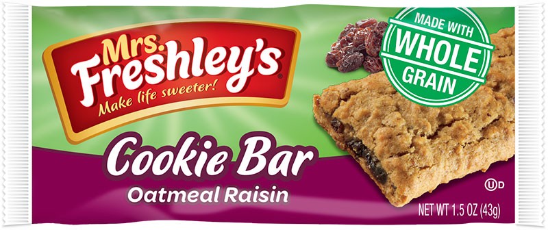 Mrs Freshleys Oatmeal Cookie Raisin Bar 42g