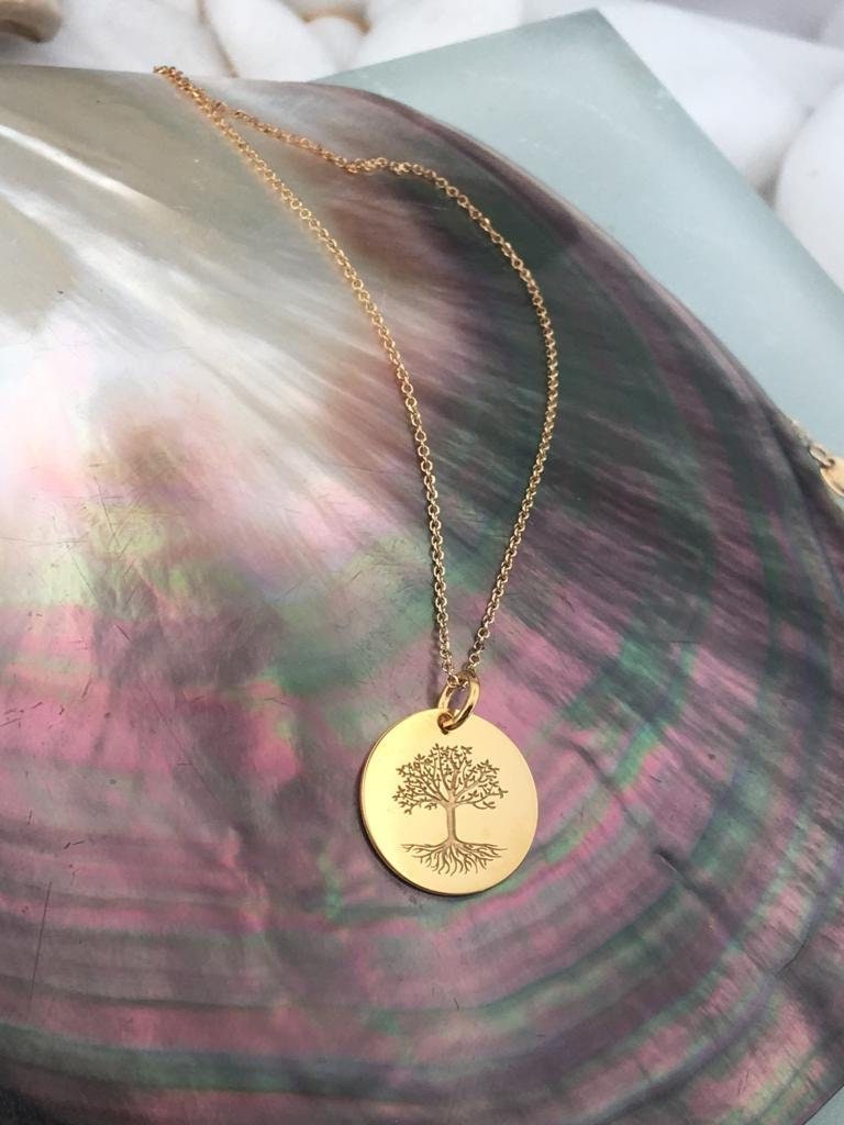Tree Of Life Necklace, Necklace, 14K Solid Gold Custom Delicate Jewelry, Charm Necklace