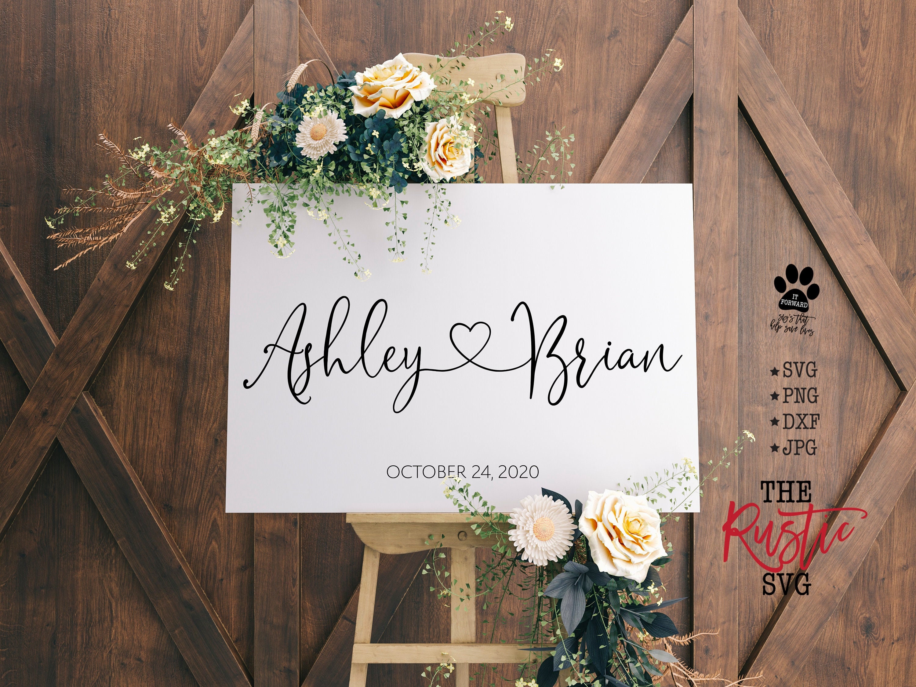 Printable Wedding Welcome Sign, Family Names Established, Personalized Svg, Svg, 027