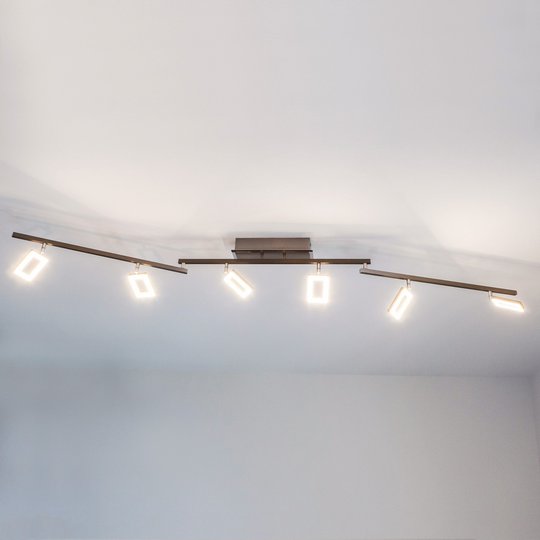 Kuusilamppuinen LED-kattovalaisin Inigo