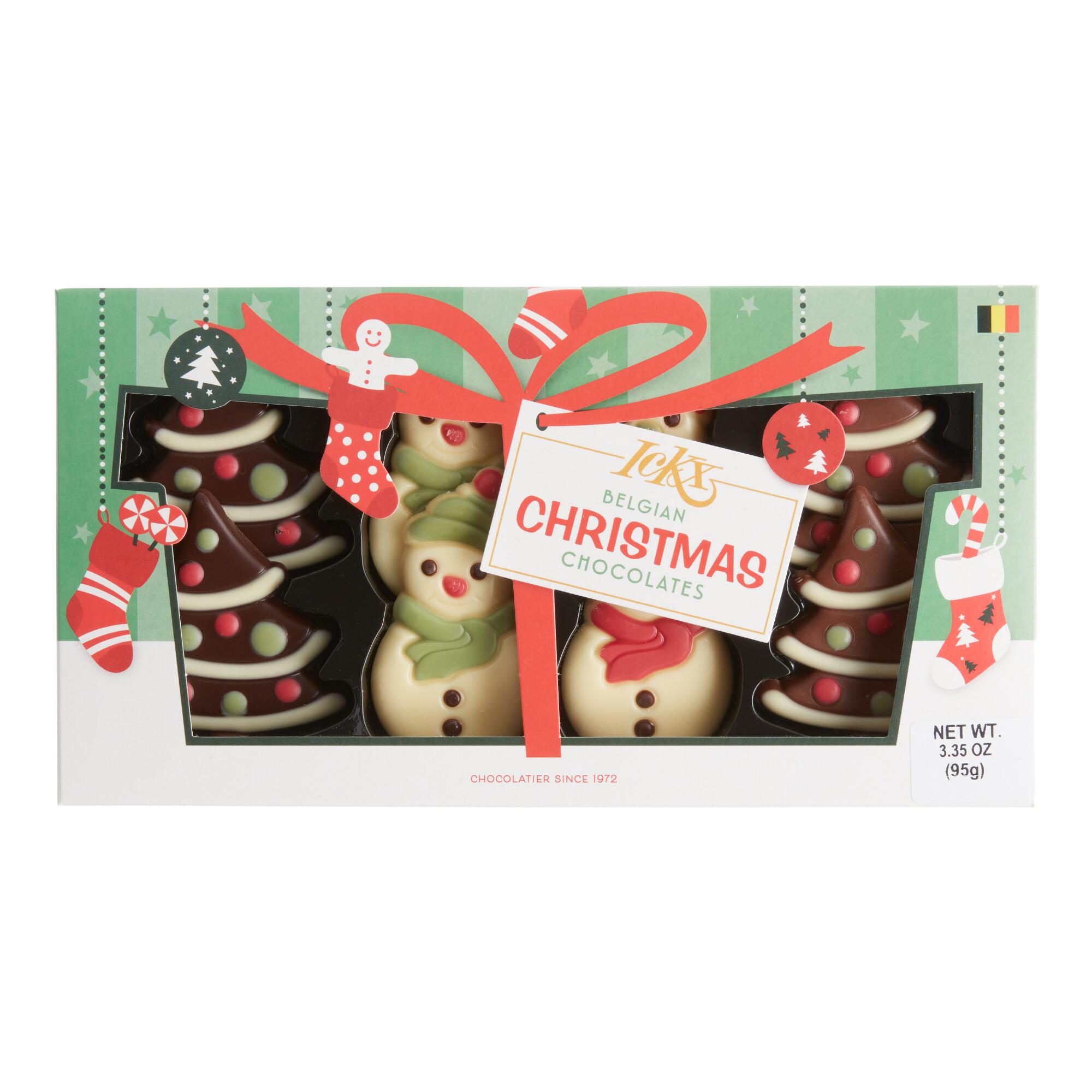 ICKX Snowman And Christmas Tree Belgian Chocolates by World Market