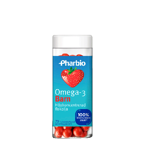 Omega-3 Barn Jordgubb, 60 tuggkapslar