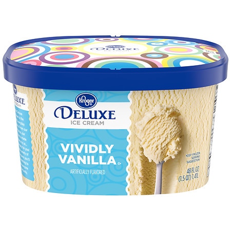 Kroger Deluxe Vividly Vanilla Ice Cream - 48.0 fl oz