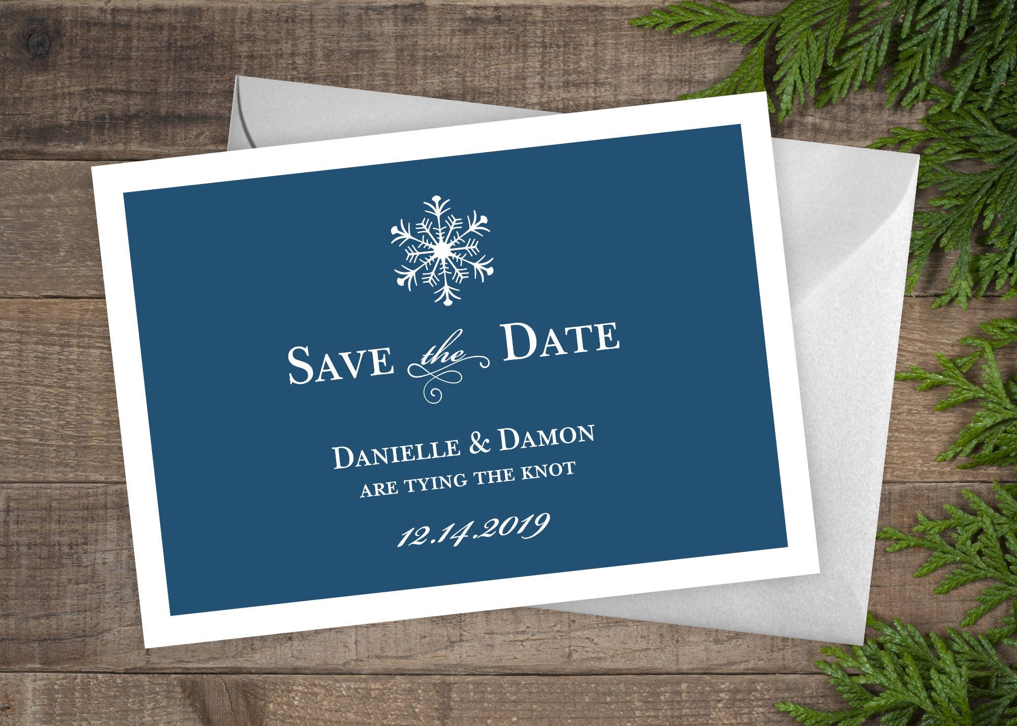Winter Wedding Save The Date, Snowflake Announcement, Printed Dates, Cards #satd-191
