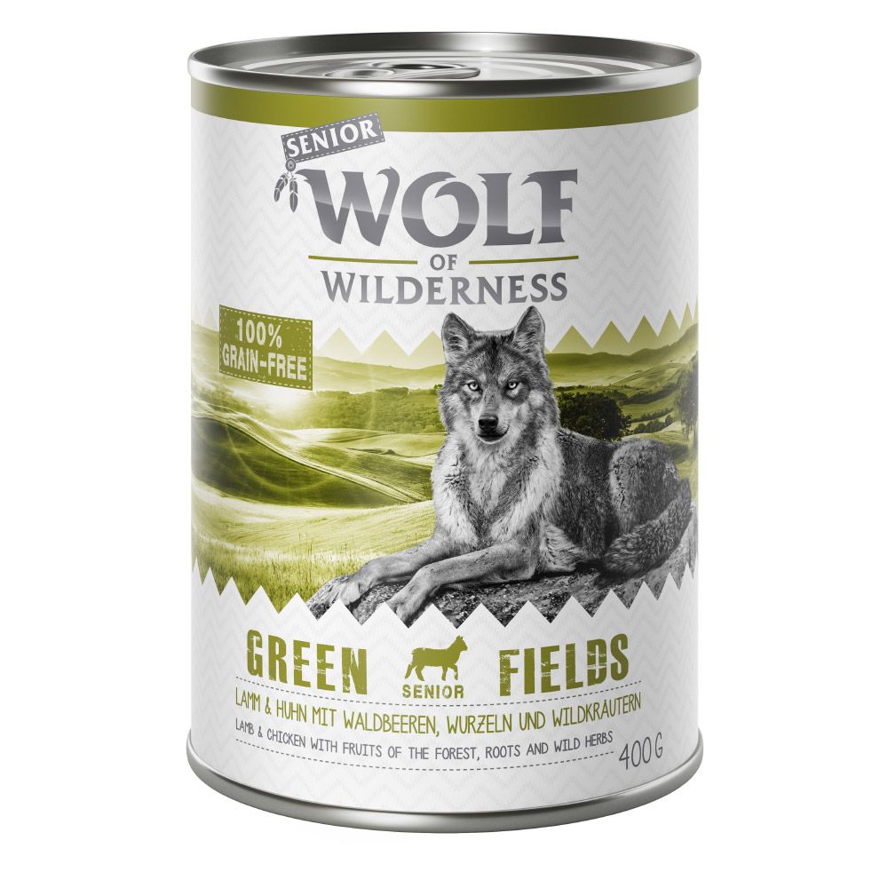 Wolf of Wilderness Senior 6 x 400g - Green Fields - Lamb & Chicken
