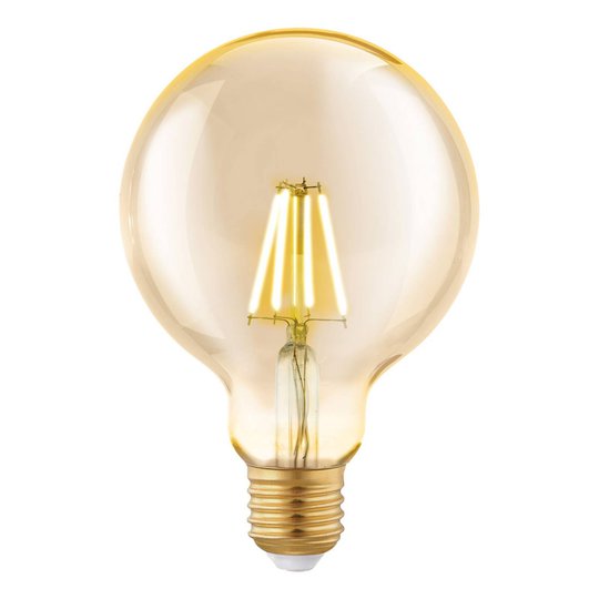 LED-globe-lamppu E27 G95 4W, filamentti, keltainen