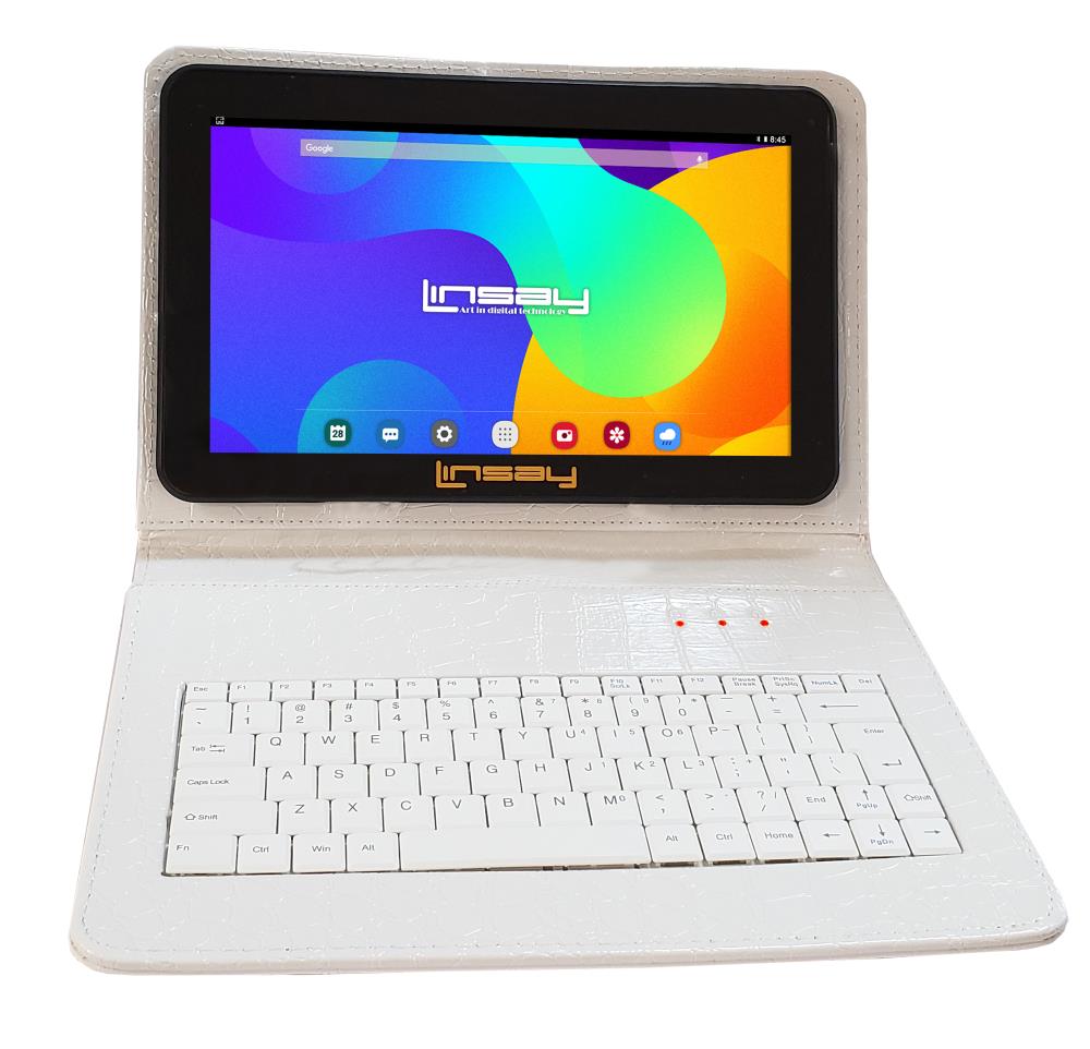 LINSAY 10.1-in Wi-Fi Only Android 10 Tablet with Accessories with Case Included Type Cover Included | F10PCKYW