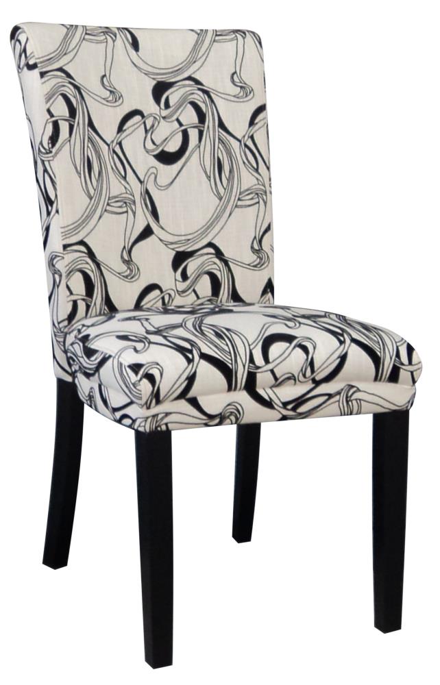 Chintaly Imports Set of 2 Misty Contemporary/Modern Polyester Blend Upholstered Dining Side Chair (Wood Frame) in Black | MISTY-PRS-SC