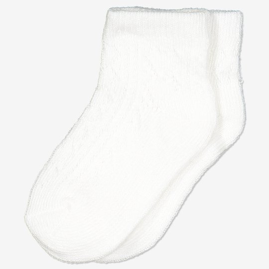 Hullmønstrede sokker med volang baby hvit