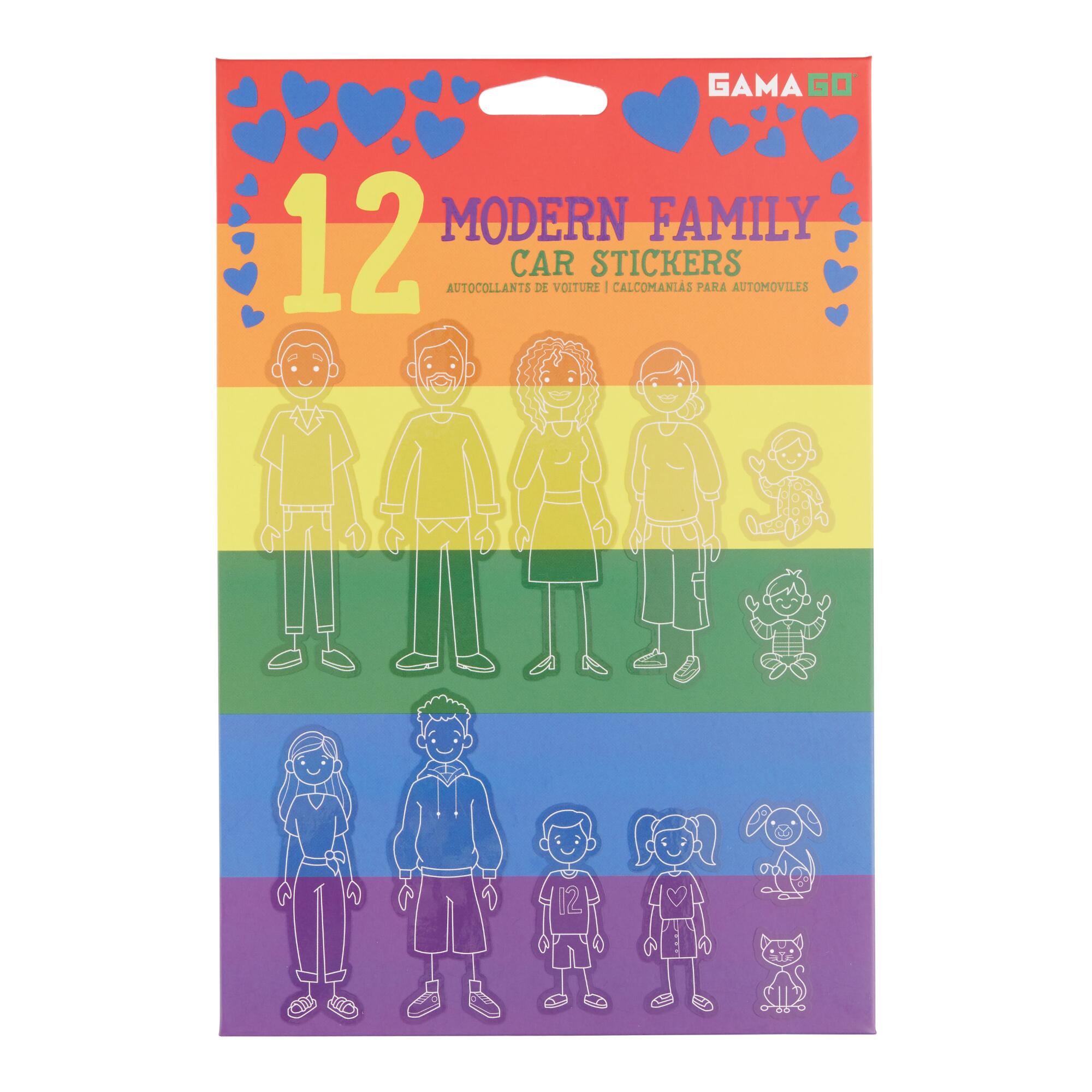 Modern Family Car Stickers 12 Piece: Multi - Paper by World Market
