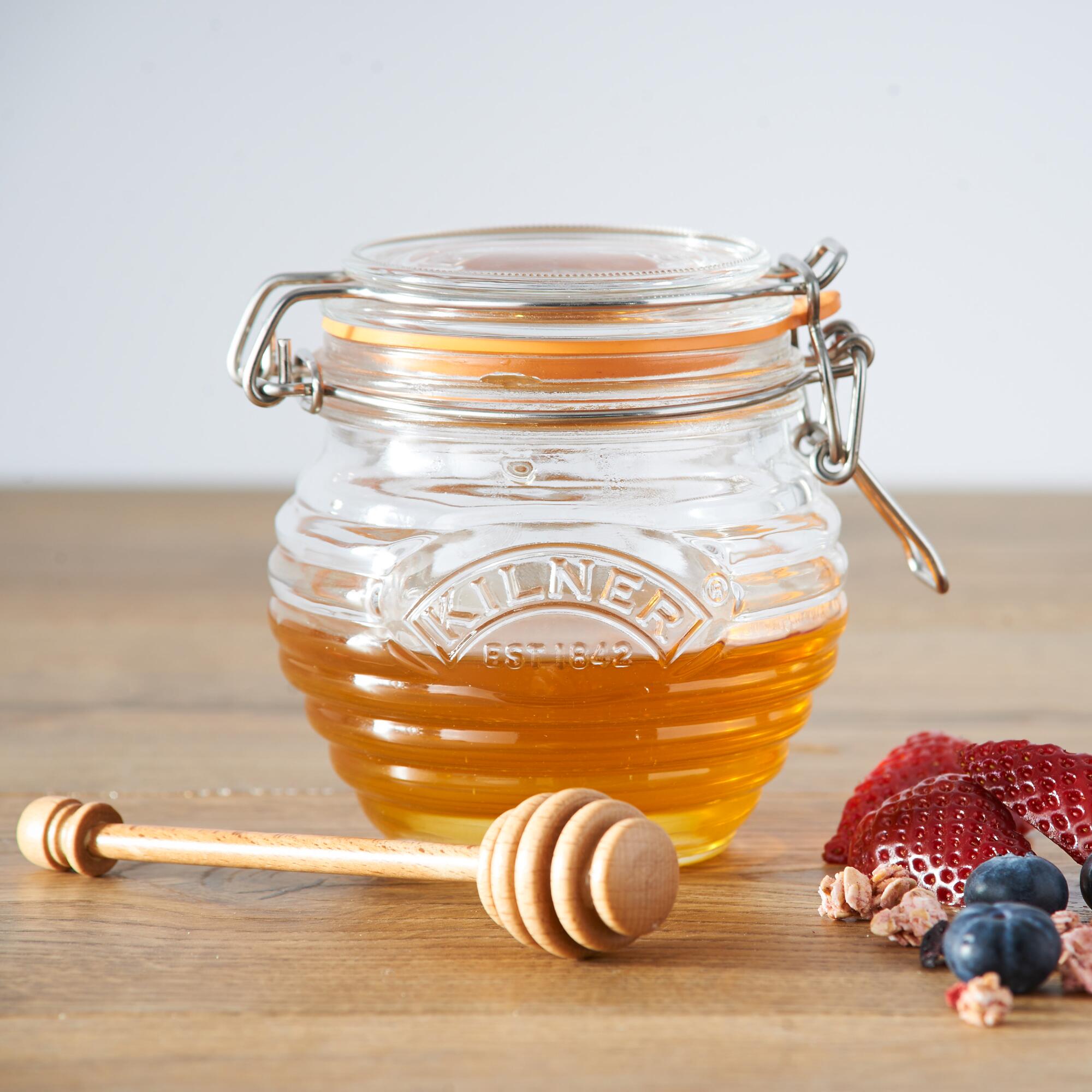 Kilner Glass Honey Pot And Beech Wood Dipper Set by World Market