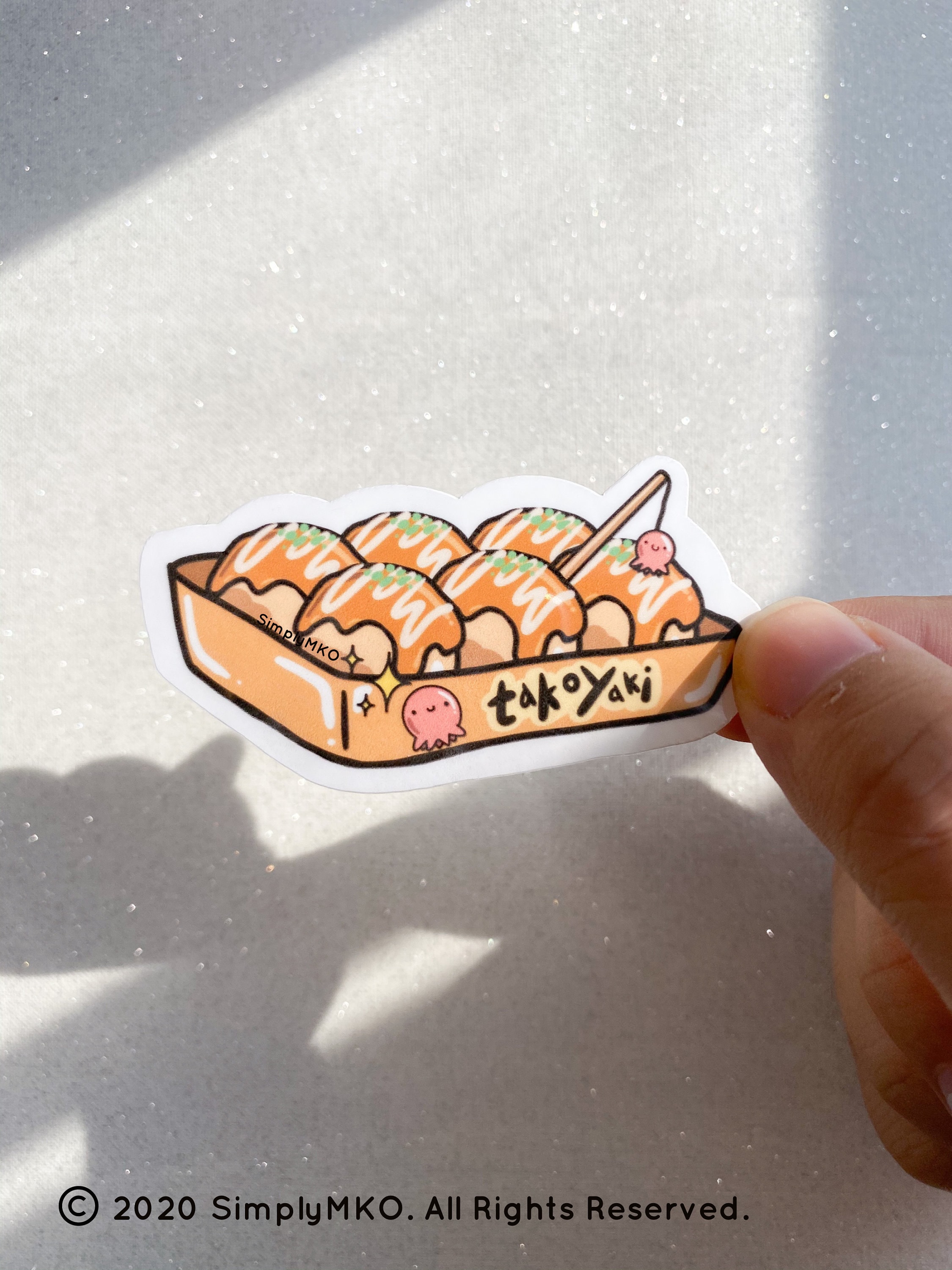 Takoyaki Sticker, Japanese Food Sticker, Octopus Seafood Asian Asian Cute Sticker