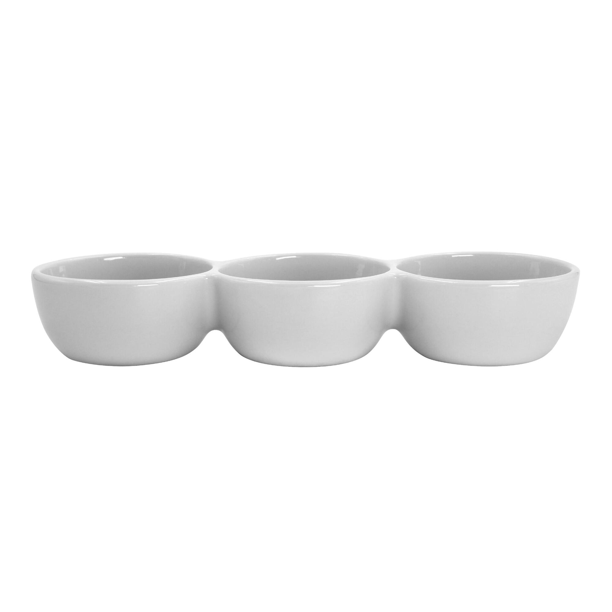 White Porcelain Coupe Connected Dipping Bowls by World Market
