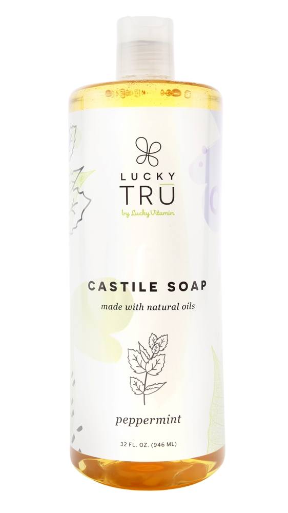 LuckyTru - Liquid Pure Castile Soap Peppermint - 32 fl. oz.