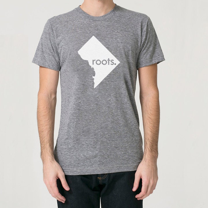 Washington Dc Roots Tri Blend Track T-Shirt - Unisex Tee Shirts Size S M L Xl District Of Columbia