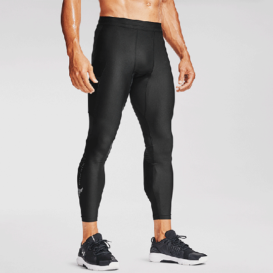 Under Armour Black Logo Project Rock Super Fit Tights