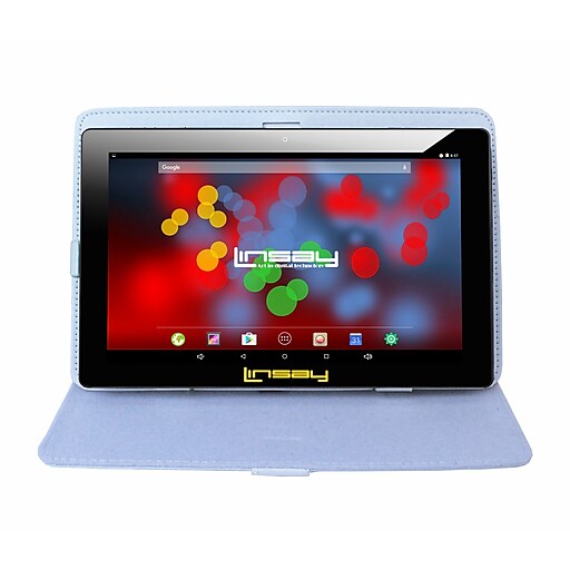 LINSAY F10 Series 10.1" Tablet, WiFi, 2GB RAM, 32GB , Android 10, Black w/White Case (F10XIPSBCWHITE)