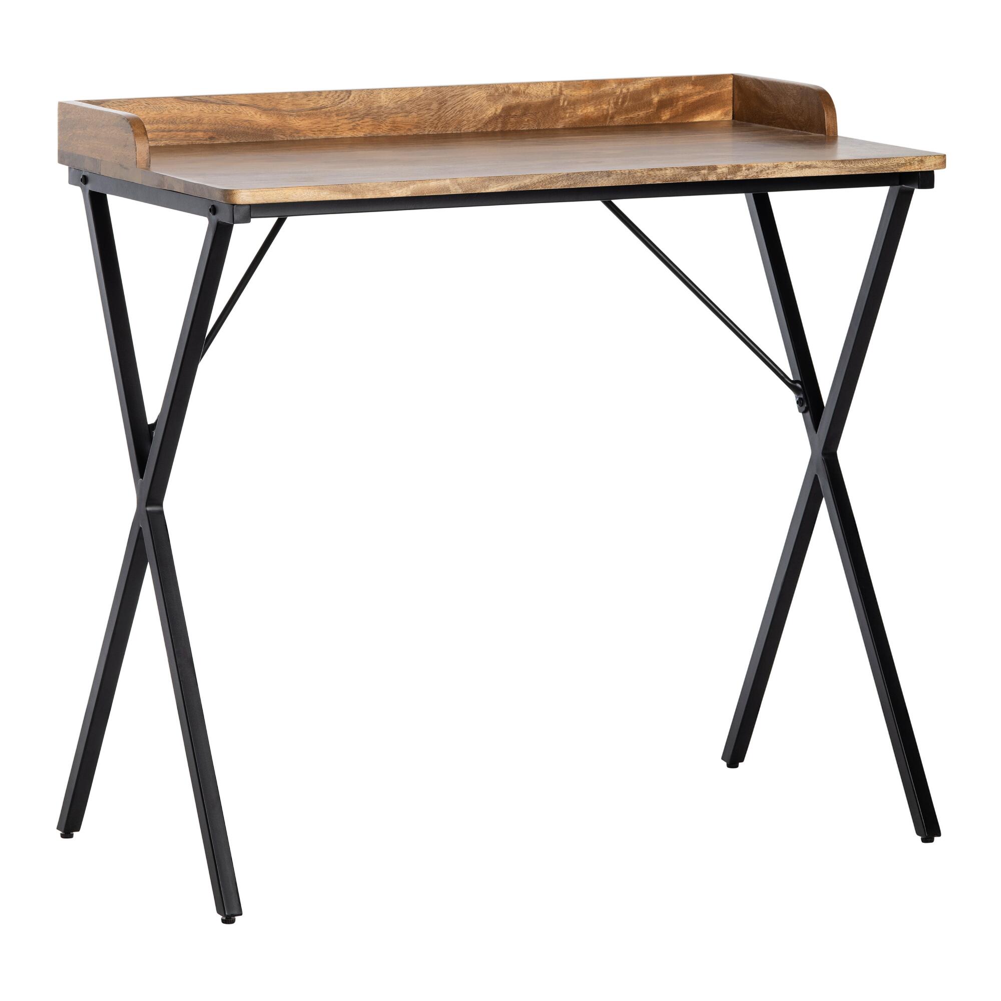 Wood And Iron Bryson Desk: Black/Brown by World Market