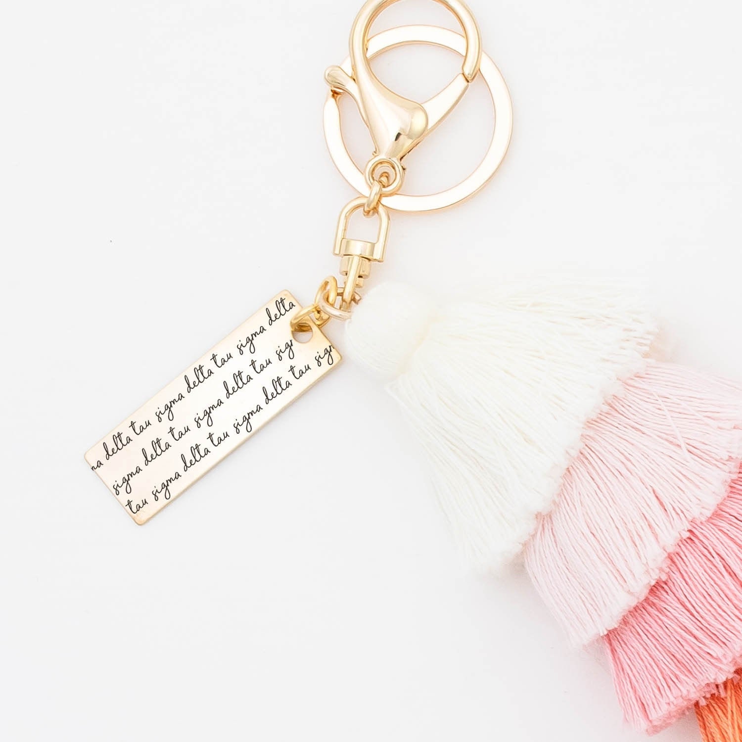Sigma Delta Tau Keychain, Sdt Tassel S D T Sorority Gift, Sig Key Chain With Ombre Tassel, Big Little Gift