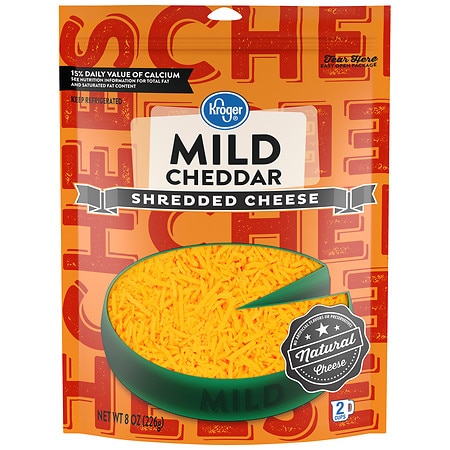 Kroger Shredded Mild Cheddar Cheese - 8.0 oz
