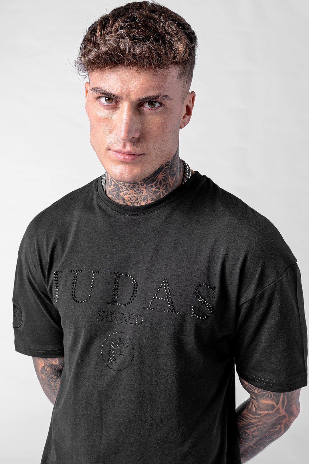 Rue Crystal Print Skull T-Shirt - Black, Small