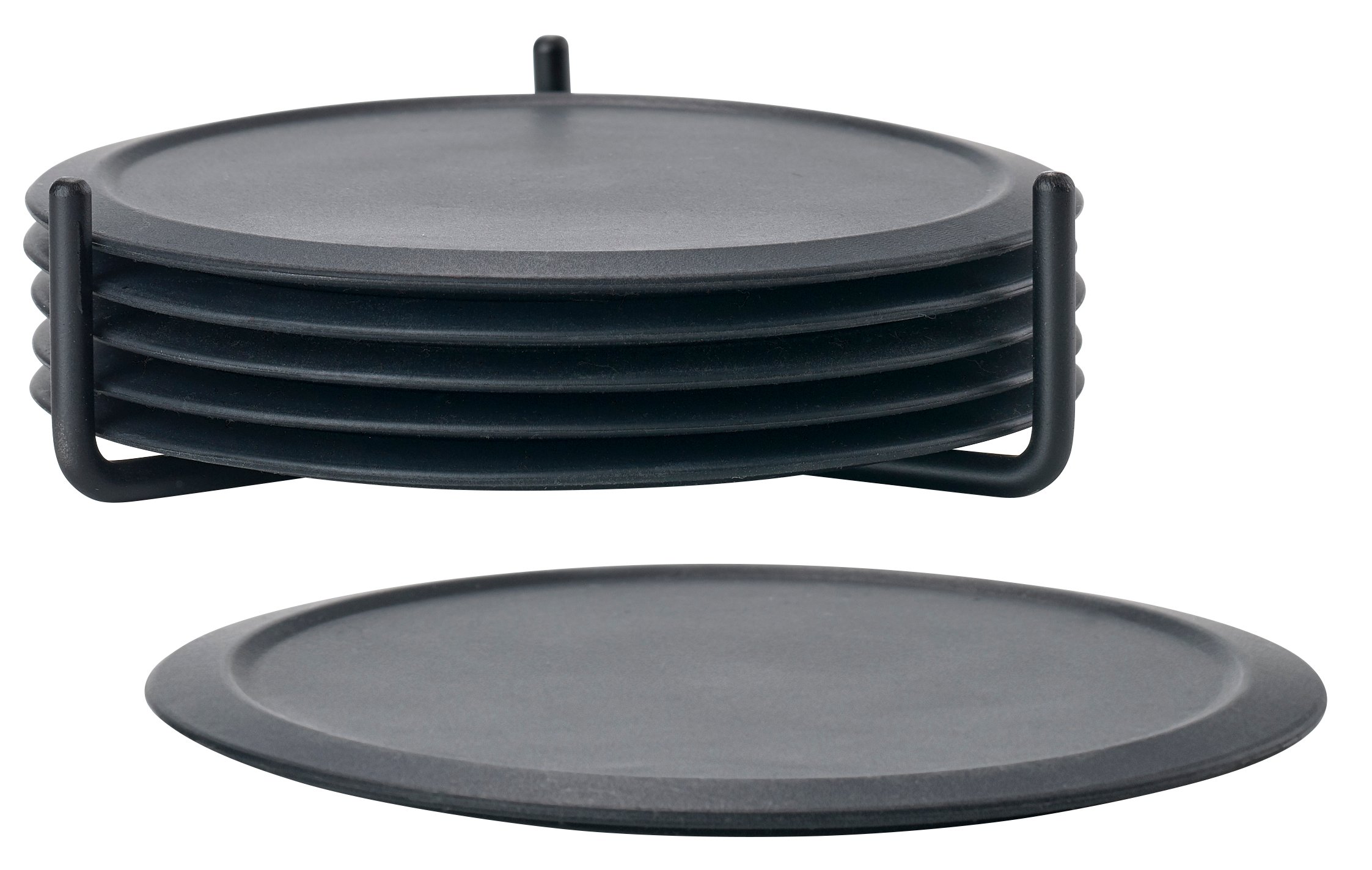 Zone - Glass Trivets w. Holder - Black (330303)