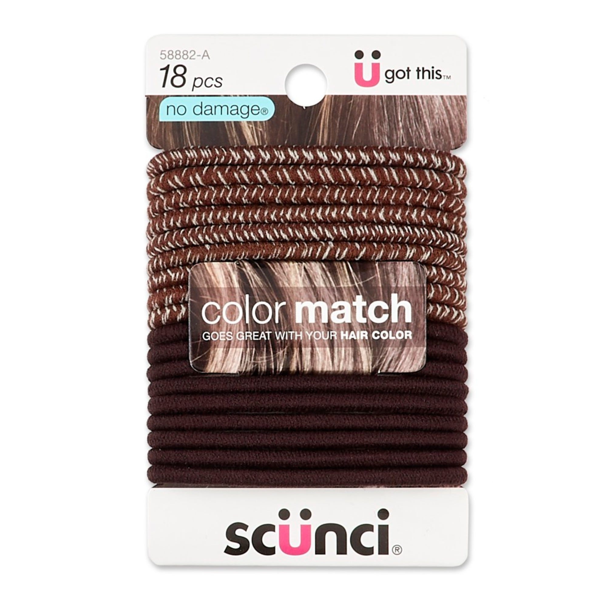 Scunci Beautiful Blends No Damage Ponytail Holders, Assorted - 18 ct