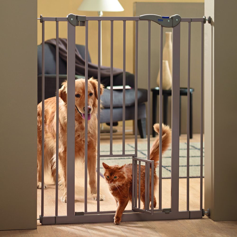 Savic Dog Barrier 2 with Cat Door - Height 107cm, Width 75 -84cm