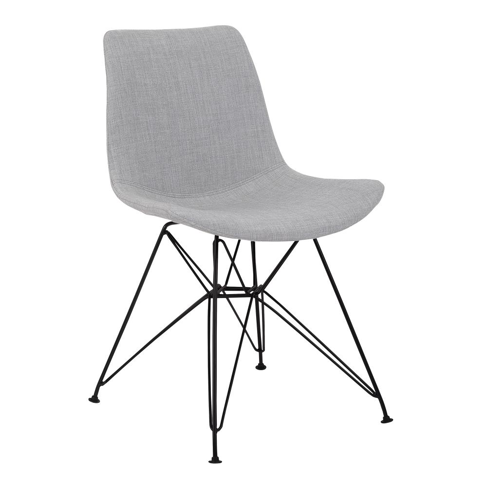 Armen Living Palmetto Contemporary/Modern Polyester/Polyester Blend Upholstered Dining Side Chair (Metal Frame) in Gray | LCPLCHBLGR